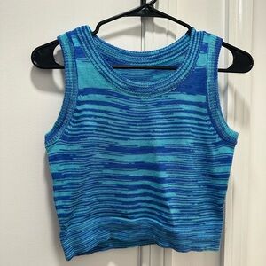 Urban Outfitters Teal and Blue Striped Tank Top